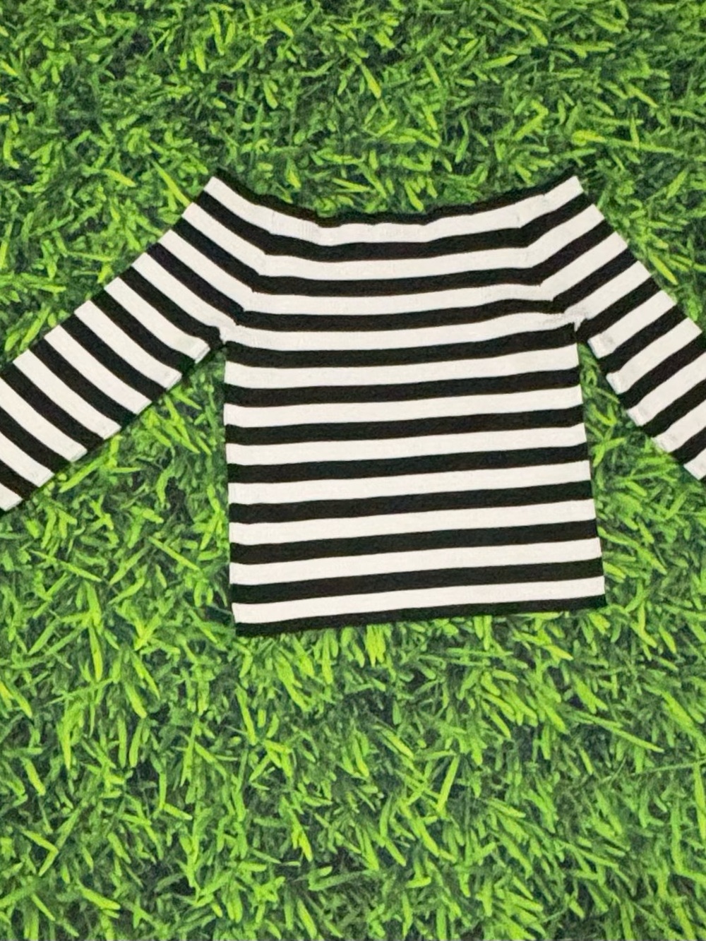 silence + noise Black & White Striped Off-Shoulder Sweater